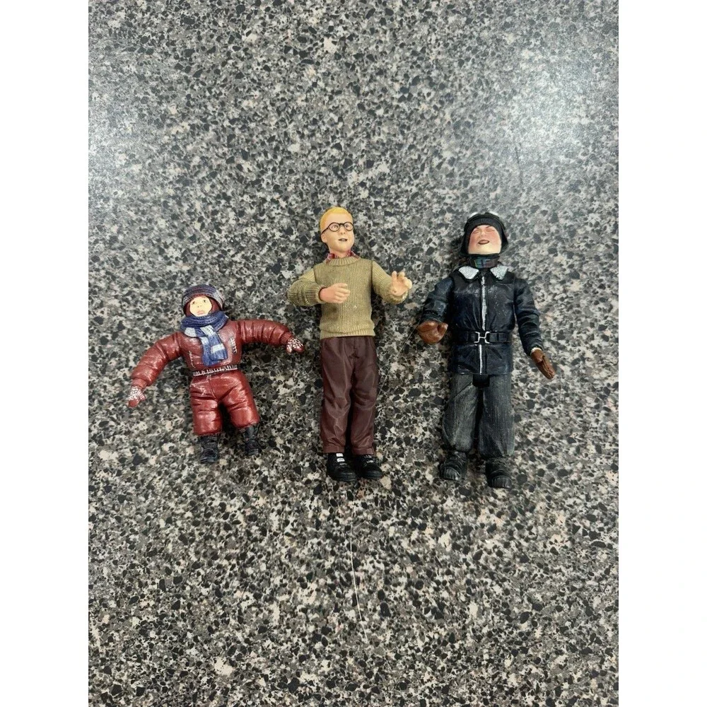Christmas Story Figurine Set Bundle Tested and work Ralphie, Old Man Lamp Bunny